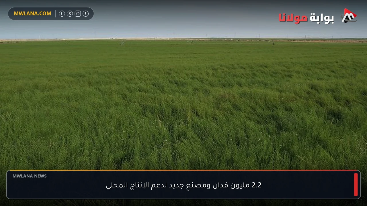 2.2 مليون فدان ومصنع جديد لدعم الإنتاج المحلي