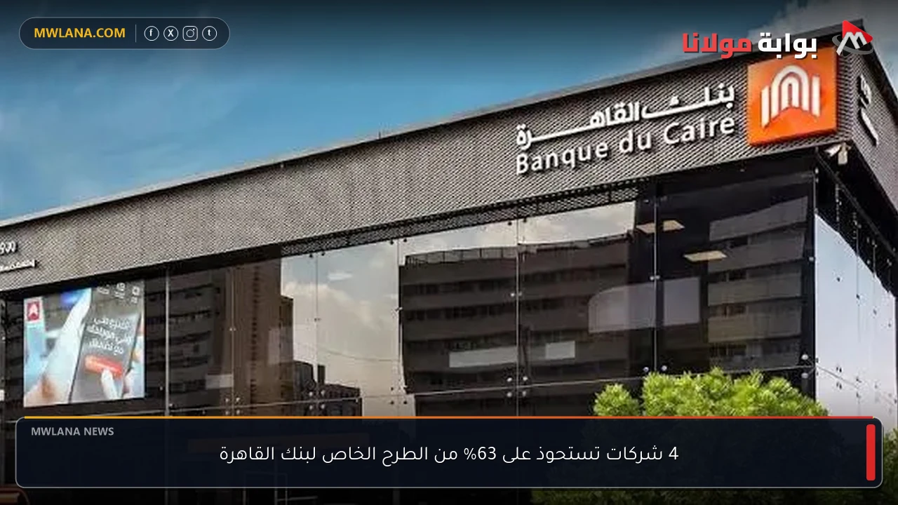 4 شركات تستحوذ على 63% من الطرح الخاص لبنك القاهرة