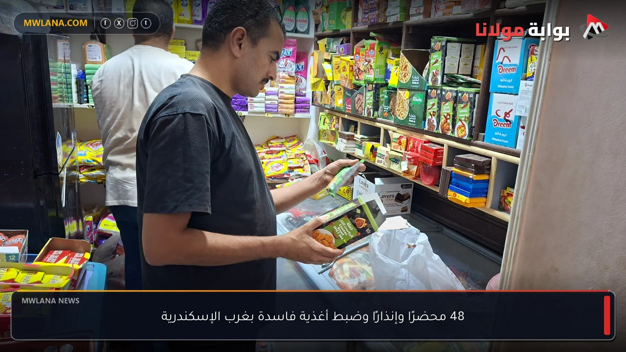 48 محضرًا وإنذارًا وضبط أغذية فاسدة بغرب الإسكندرية