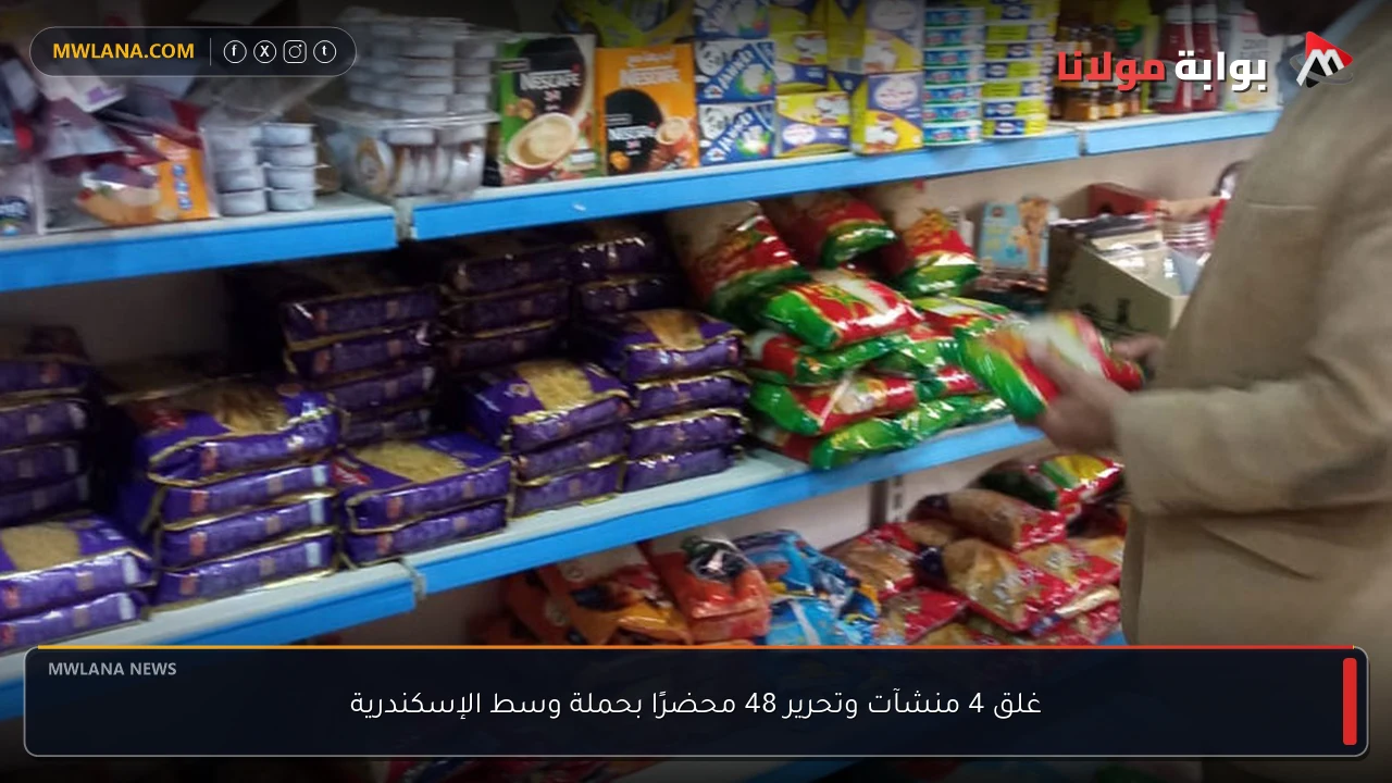 غلق 4 منشآت وتحرير 48 محضرًا بحملة وسط الإسكندرية