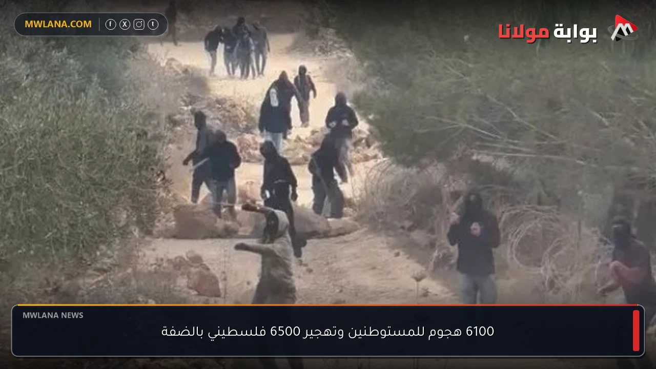 6100 هجوم للمستوطنين وتهجير 6500 فلسطيني بالضفة