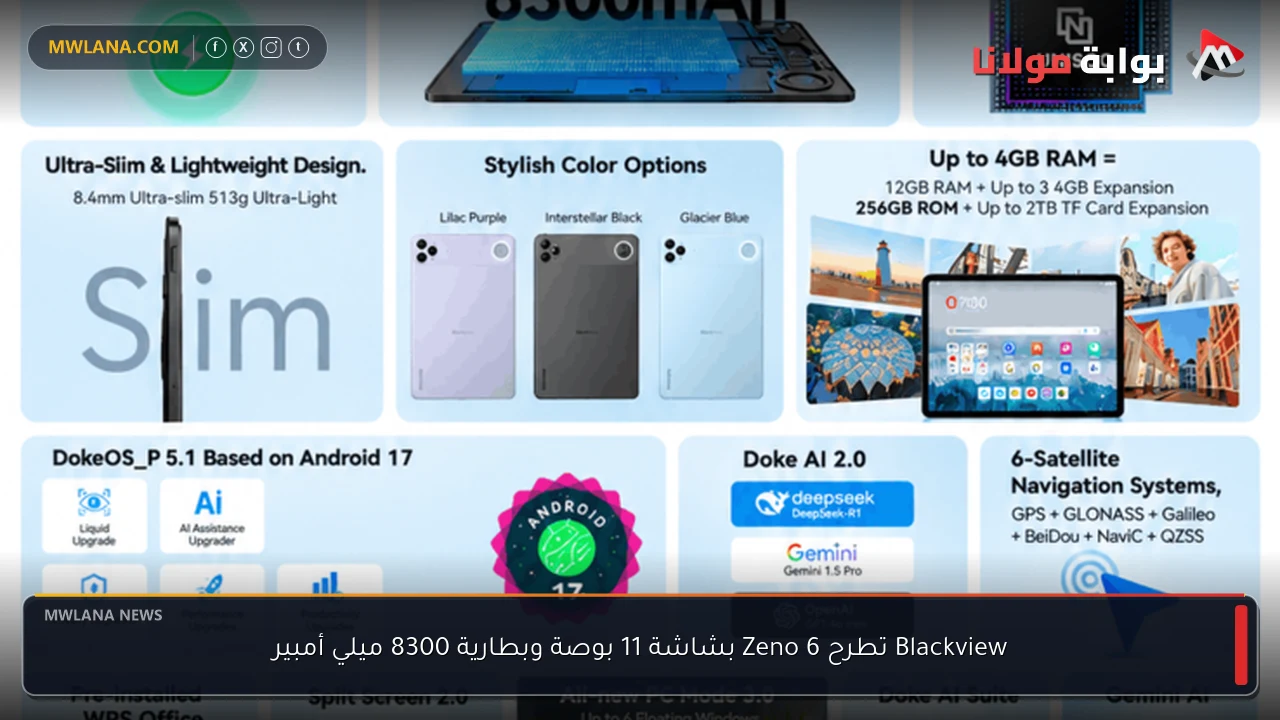 Blackview تطرح Zeno 6 بشاشة 11 بوصة وبطارية 8300 ميلي أمبير