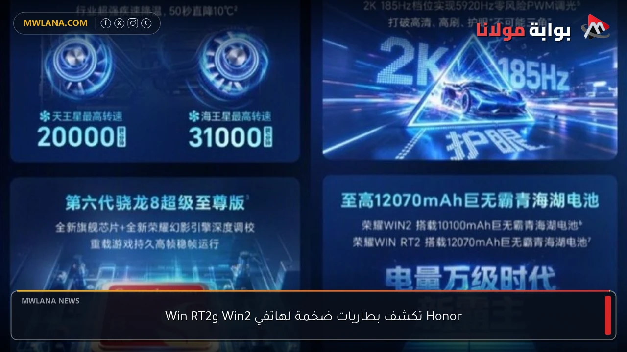 Honor تكشف بطاريات ضخمة لهاتفي Win2 وWin RT2