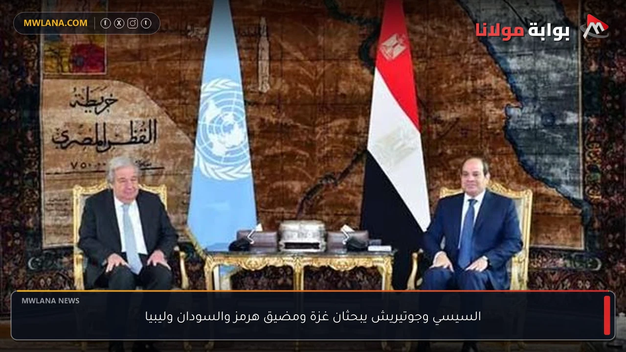 السيسي وجوتيريش يبحثان غزة ومضيق هرمز والسودان وليبيا