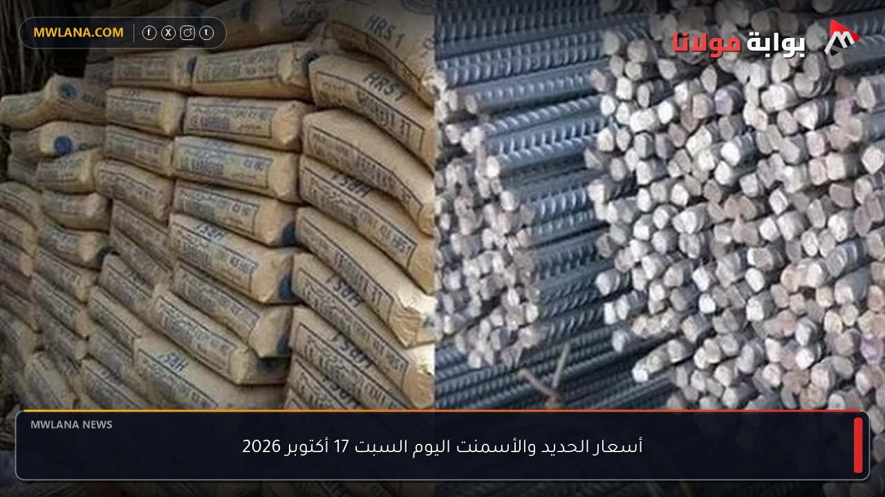 أسعار الحديد والأسمنت اليوم السبت 17 أكتوبر 2026