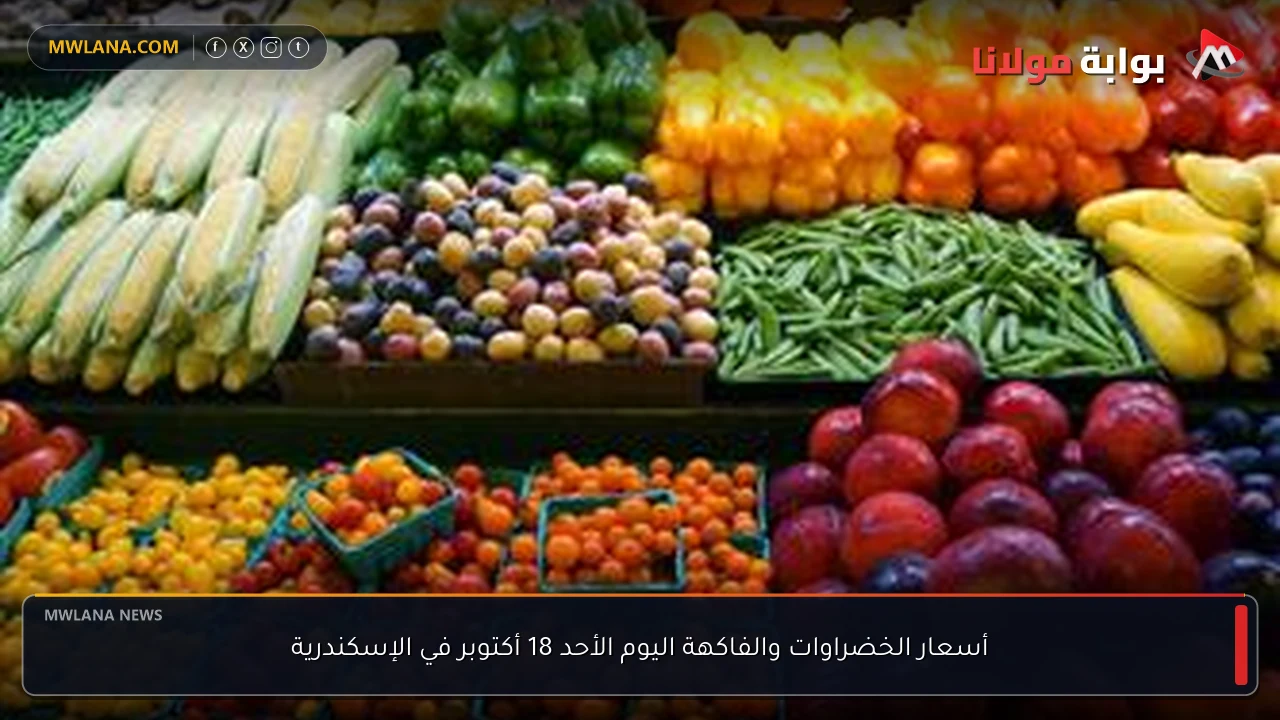أسعار الخضراوات والفاكهة اليوم الأحد 18 أكتوبر في الإسكندرية