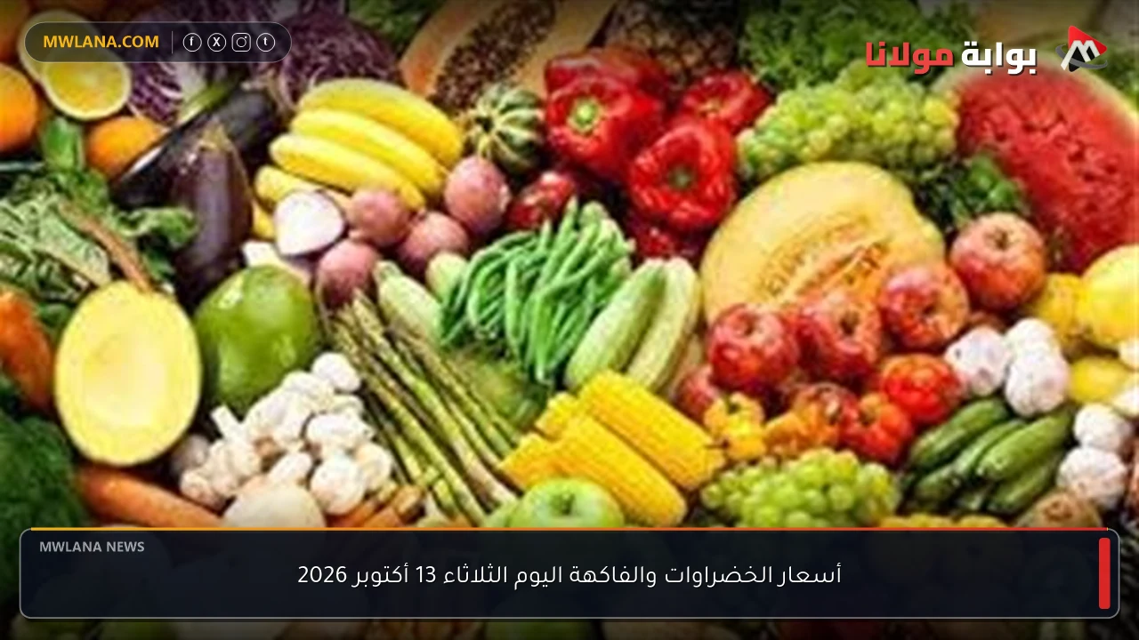 أسعار الخضراوات والفاكهة اليوم الثلاثاء 13 أكتوبر 2026