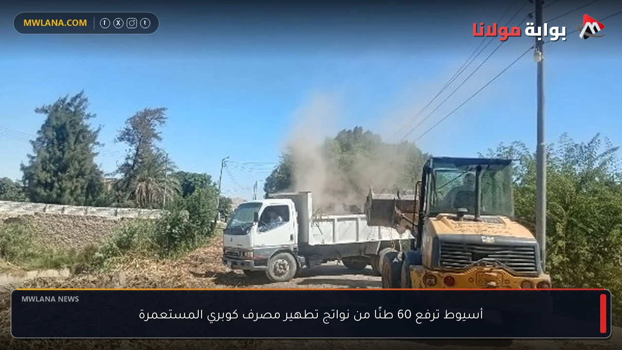 أسيوط ترفع 60 طنًا من نواتج تطهير مصرف كوبري المستعمرة