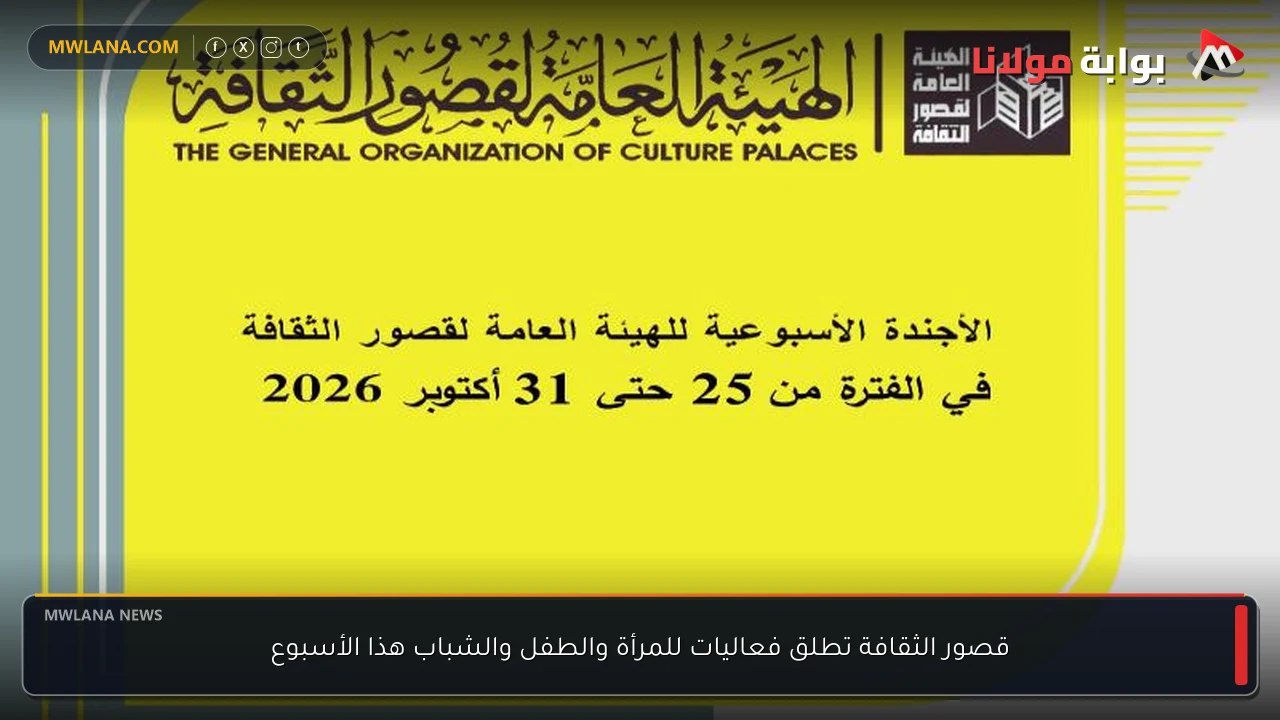 قصور الثقافة تطلق فعاليات للمرأة والطفل والشباب هذا الأسبوع