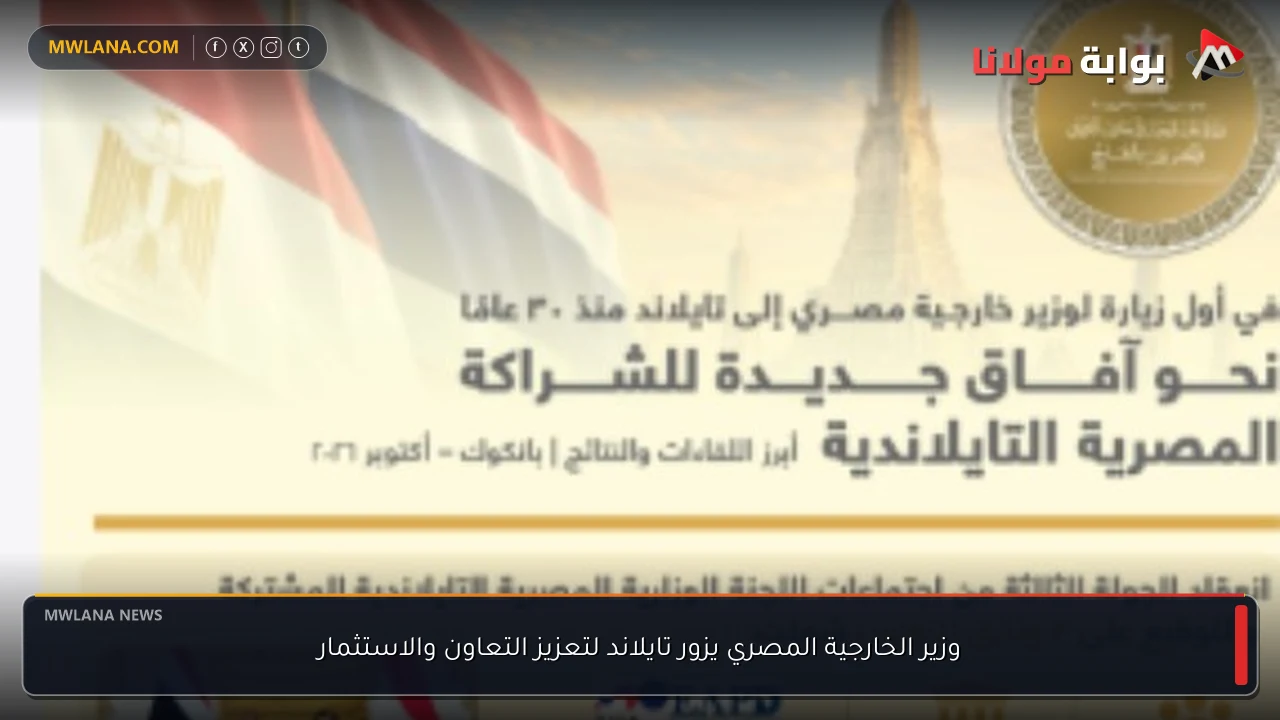 وزير الخارجية المصري يزور تايلاند لتعزيز التعاون والاستثمار