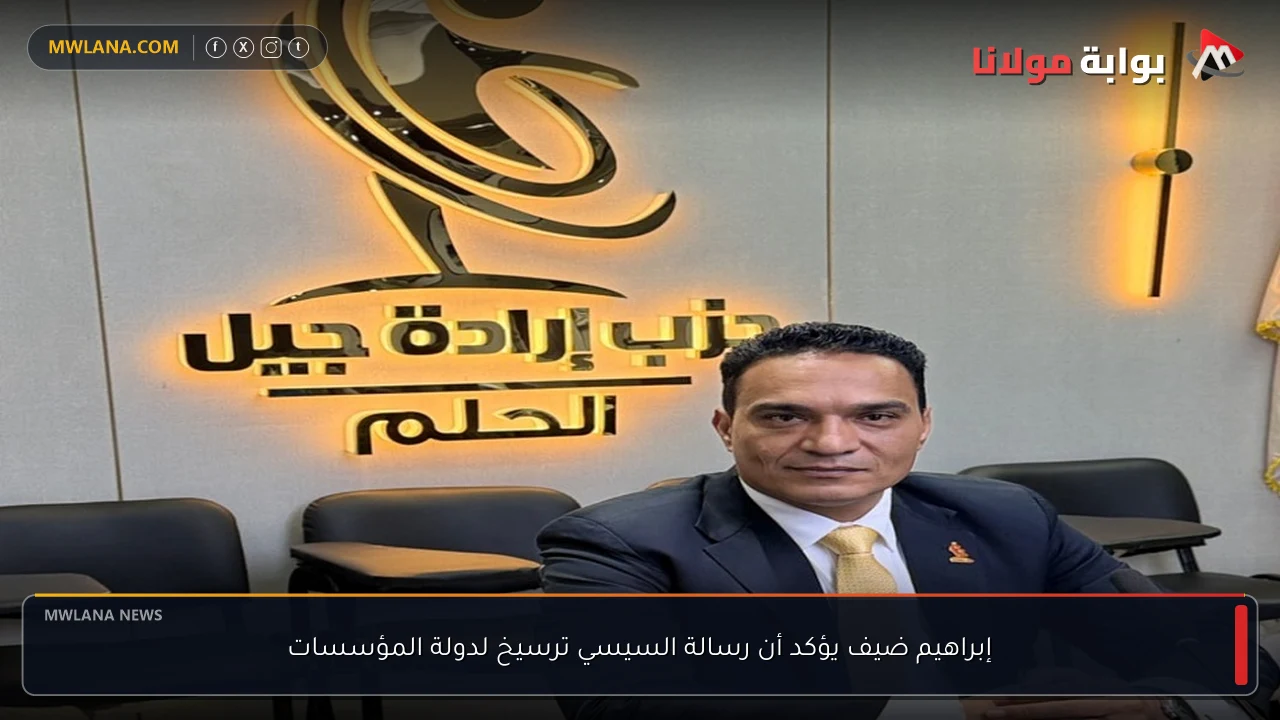 إبراهيم ضيف يؤكد أن رسالة السيسي ترسيخ لدولة المؤسسات