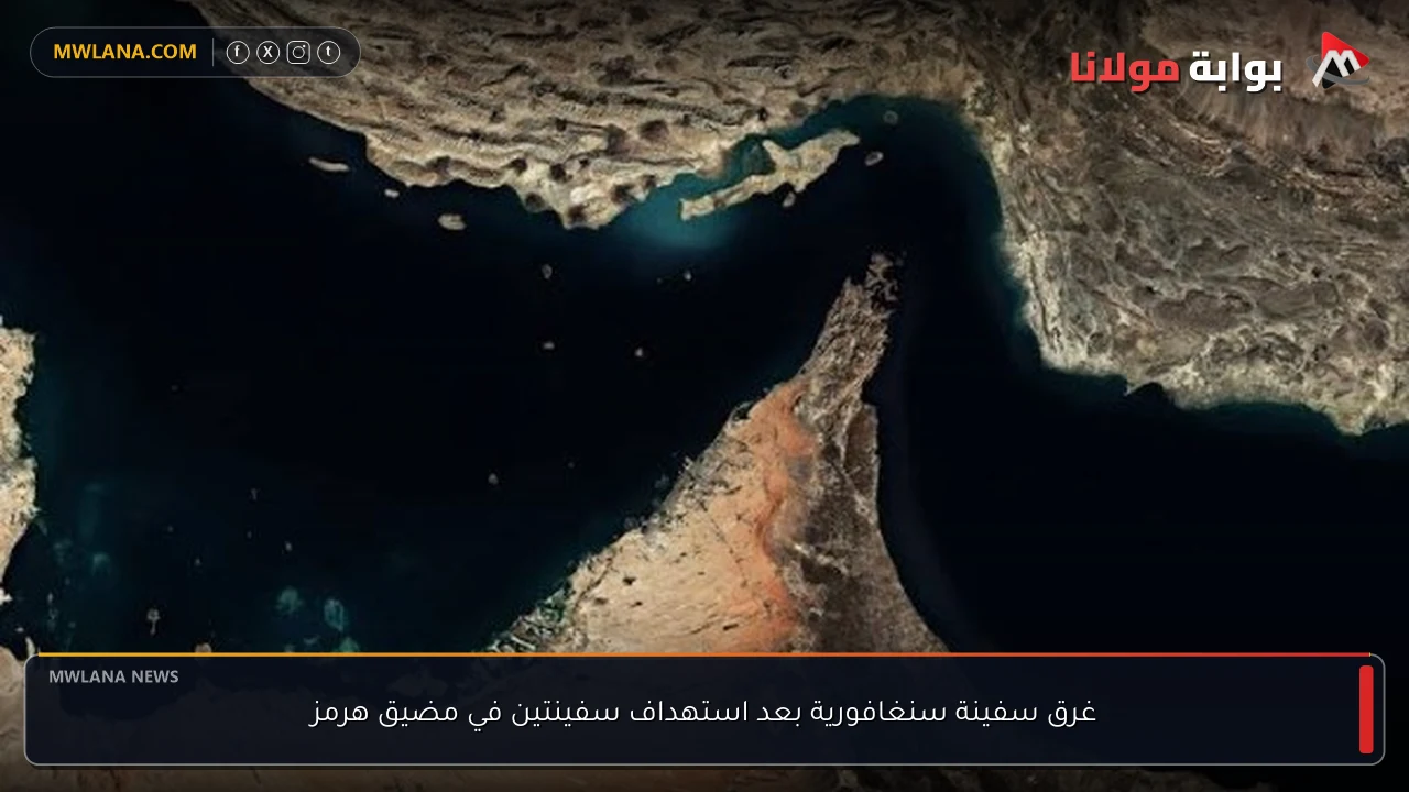 غرق سفينة سنغافورية بعد استهداف سفينتين في مضيق هرمز