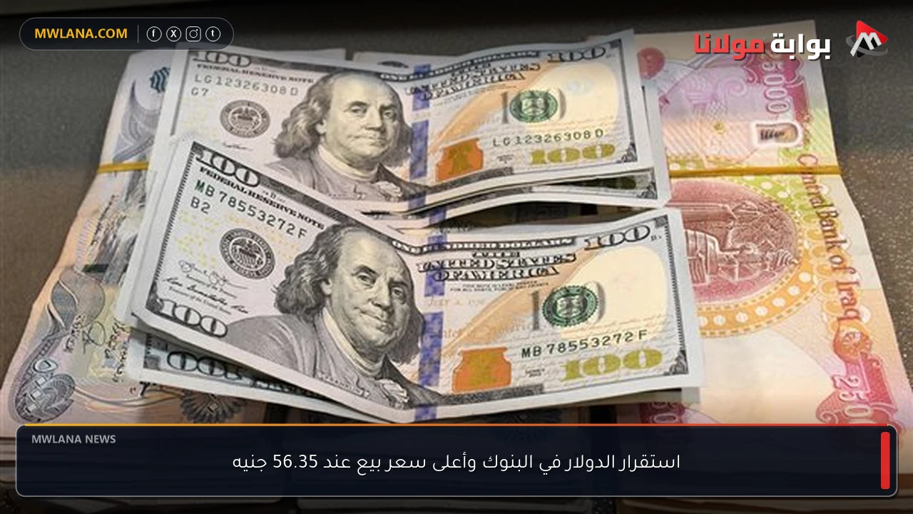 استقرار الدولار في البنوك وأعلى سعر بيع عند 56.35 جنيه