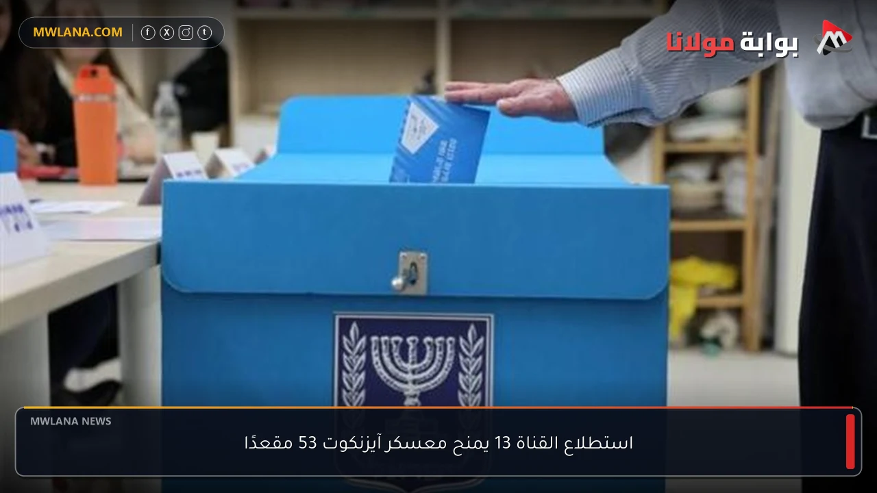 استطلاع القناة 13 يمنح معسكر آيزنكوت 53 مقعدًا