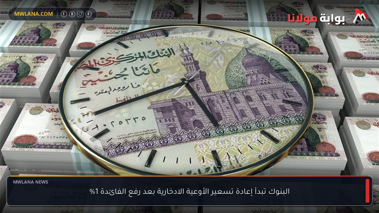 البنوك تبدأ إعادة تسعير الأوعية الادخارية بعد رفع الفائدة 1%