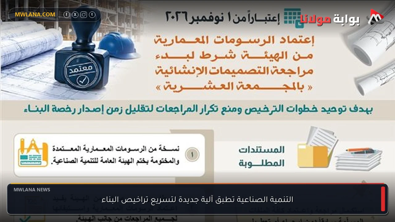 التنمية الصناعية تطبق آلية جديدة لتسريع تراخيص البناء