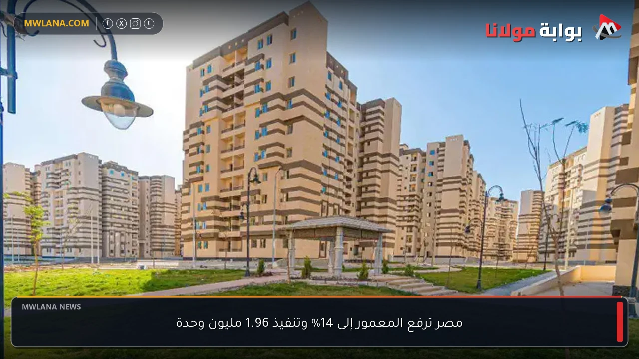 مصر ترفع المعمور إلى 14% وتنفيذ 1.96 مليون وحدة