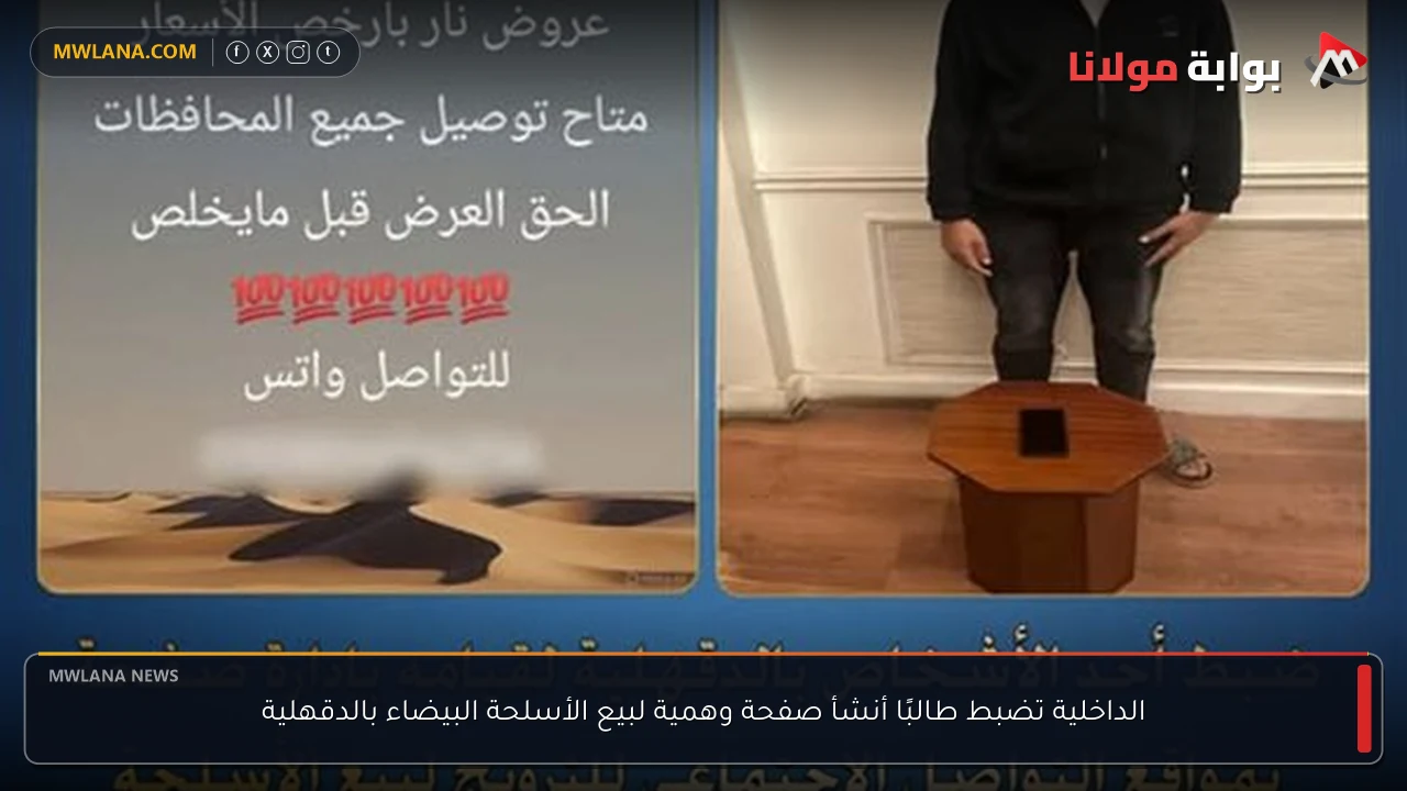 الداخلية تضبط طالبًا أنشأ صفحة وهمية لبيع الأسلحة البيضاء بالدقهلية