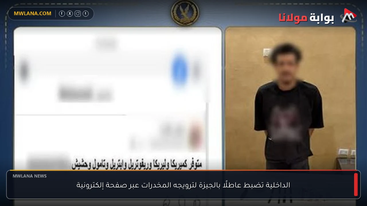 الداخلية تضبط عاطلًا بالجيزة لترويجه المخدرات عبر صفحة إلكترونية