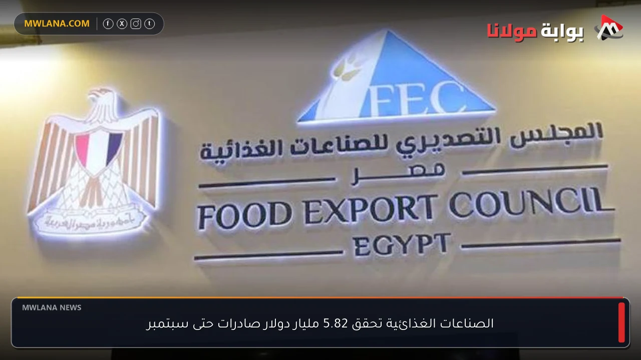 الصناعات الغذائية تحقق 5.82 مليار دولار صادرات حتى سبتمبر