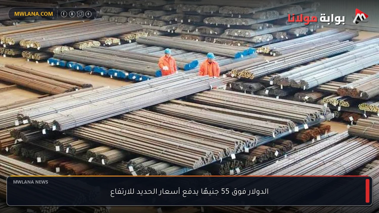 الدولار فوق 55 جنيهًا يدفع أسعار الحديد للارتفاع