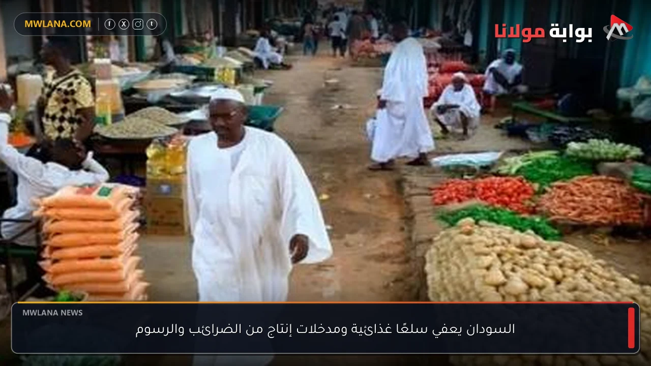 السودان يعفي سلعًا غذائية ومدخلات إنتاج من الضرائب والرسوم