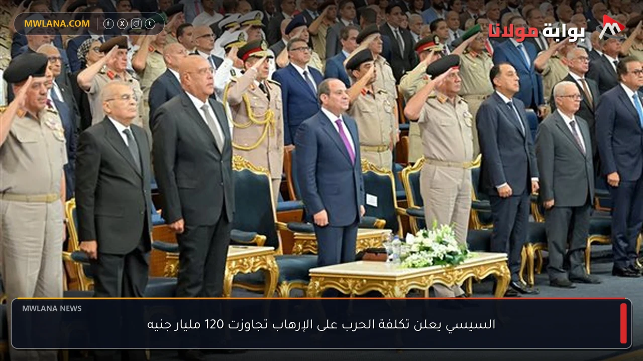 السيسي يعلن تكلفة الحرب على الإرهاب تجاوزت 120 مليار جنيه