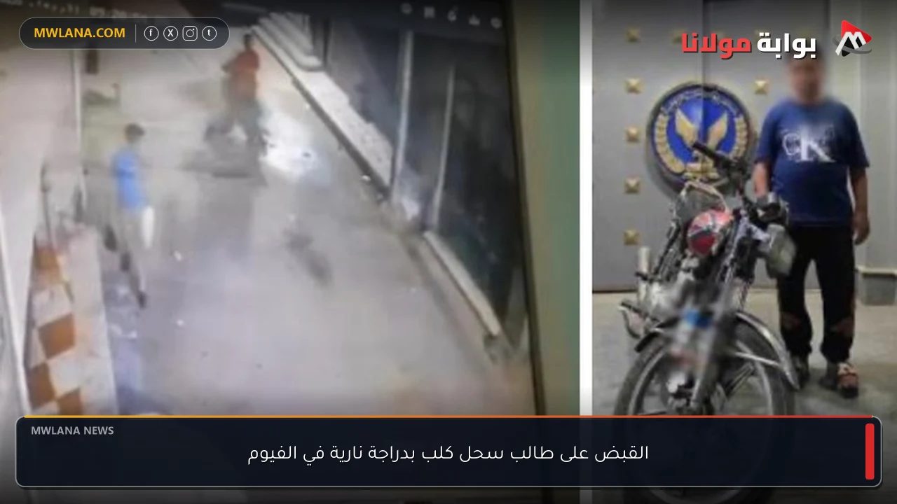 القبض على طالب سحل كلب بدراجة نارية في الفيوم