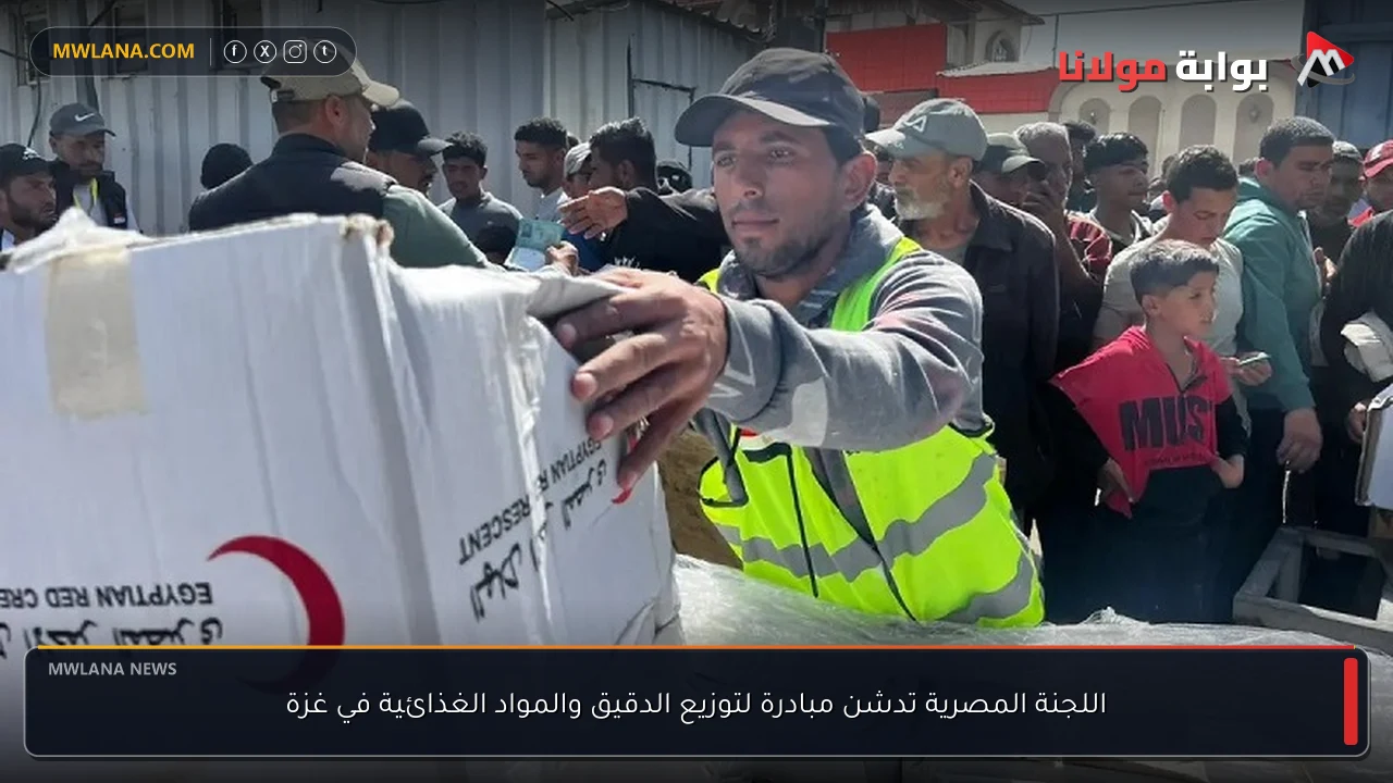 اللجنة المصرية تدشن مبادرة لتوزيع الدقيق والمواد الغذائية في غزة