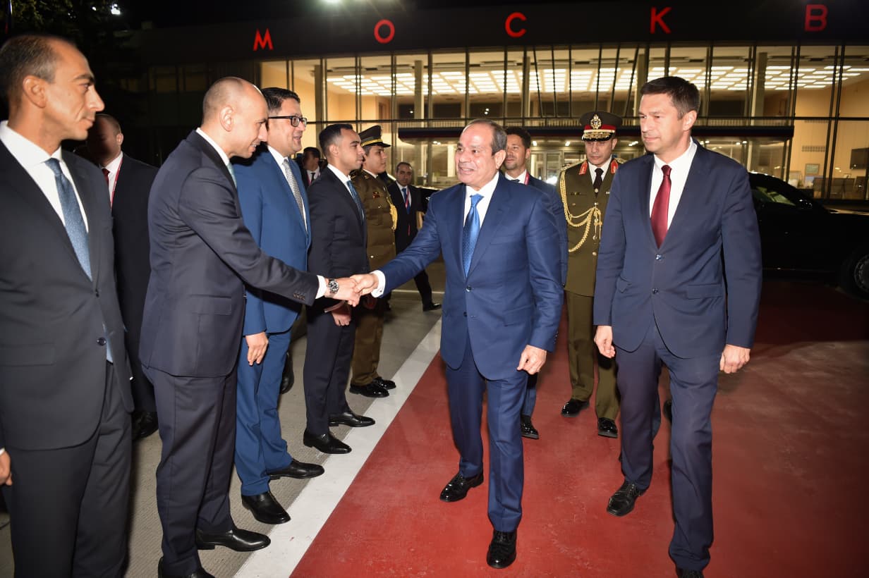 صور مغادرة الرئيس السيسي العاصمة الروسية موسكو