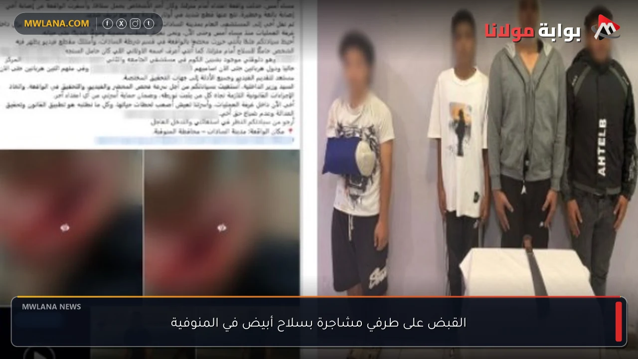 القبض على طرفي مشاجرة بسلاح أبيض في المنوفية