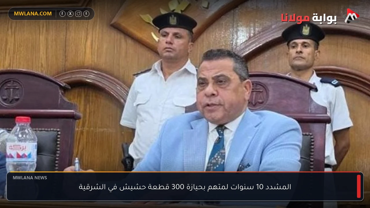 المشدد 10 سنوات لمتهم بحيازة 300 قطعة حشيش في الشرقية