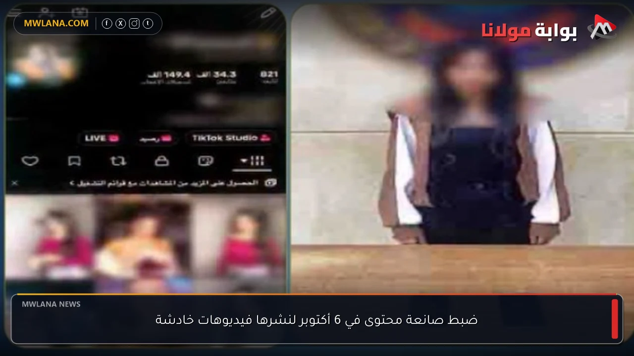 ضبط صانعة محتوى في 6 أكتوبر لنشرها فيديوهات خادشة
