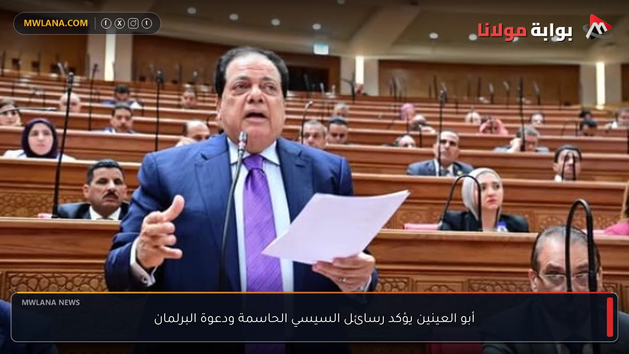 أبو العينين يؤكد رسائل السيسي الحاسمة ودعوة البرلمان