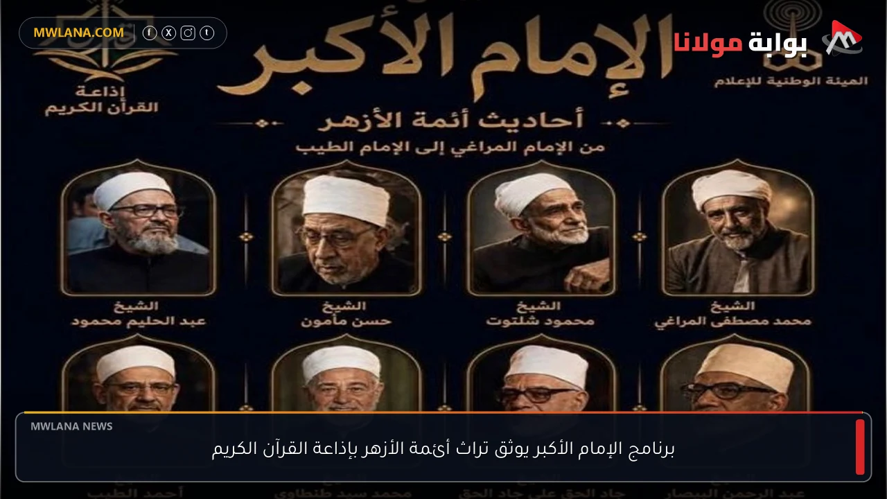 برنامج الإمام الأكبر يوثق تراث أئمة الأزهر بإذاعة القرآن الكريم