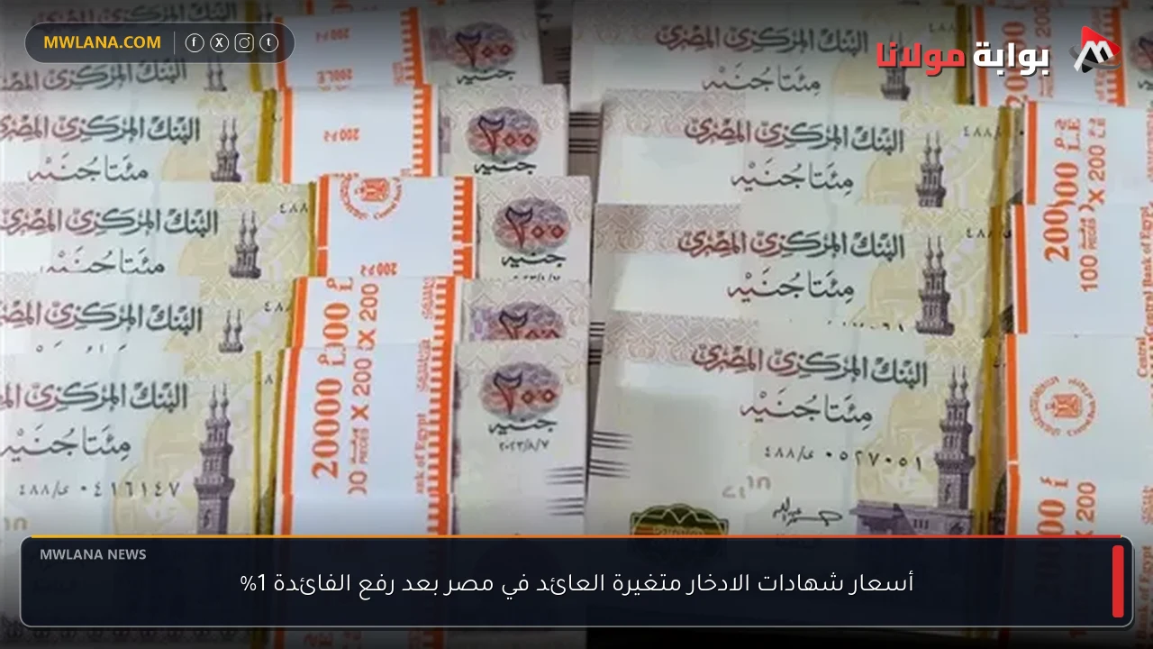 أسعار شهادات الادخار متغيرة العائد في مصر بعد رفع الفائدة 1%