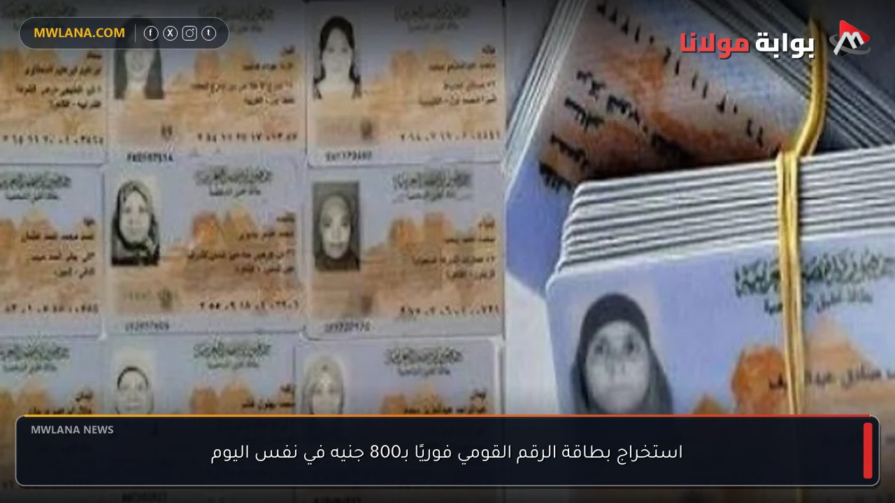 استخراج بطاقة الرقم القومي فوريًا بـ800 جنيه في نفس اليوم