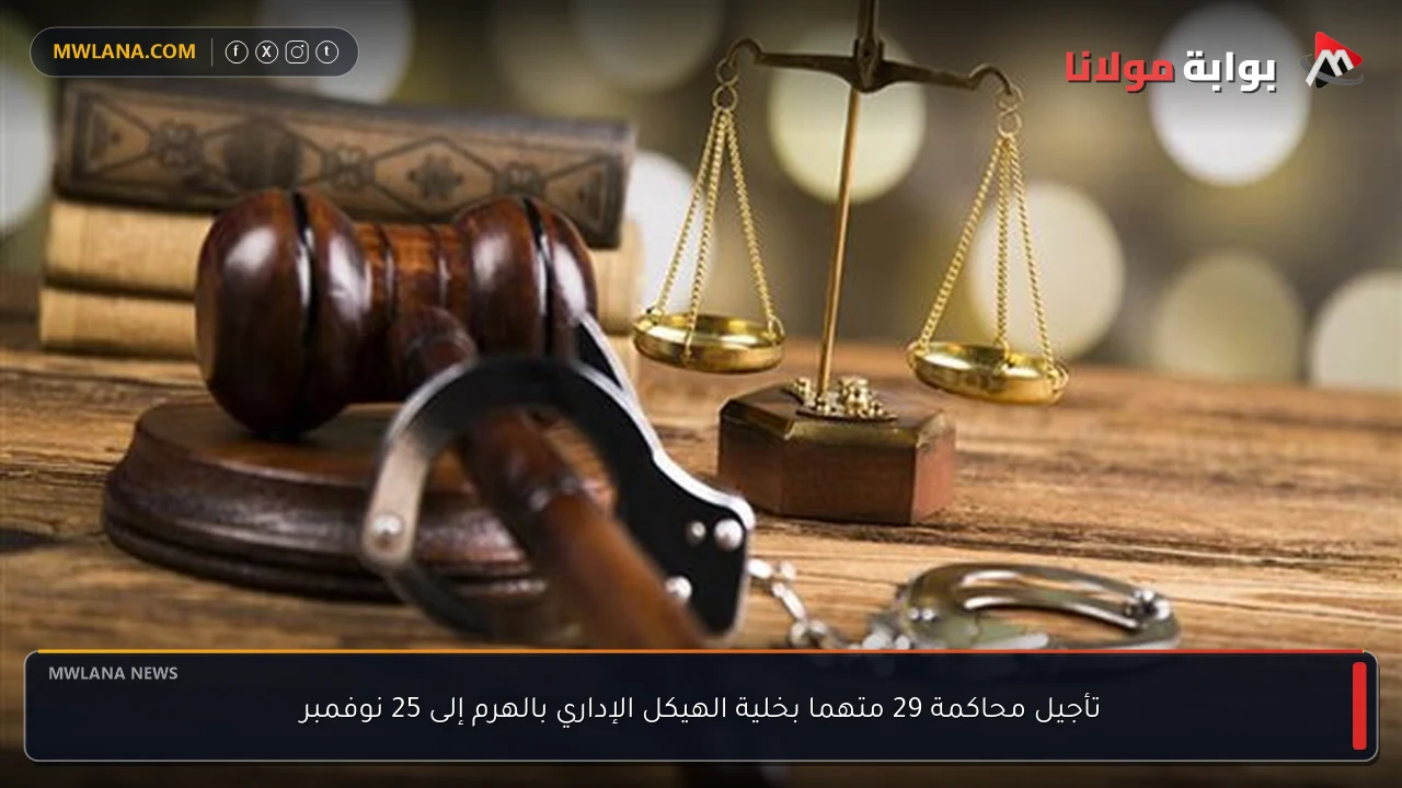 تأجيل محاكمة 29 متهما بخلية الهيكل الإداري بالهرم إلى 25 نوفمبر