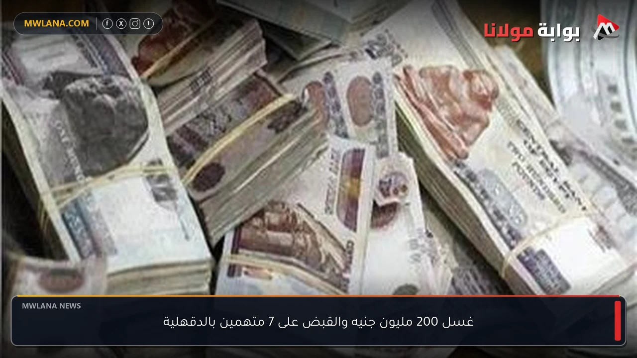 غسل 200 مليون جنيه والقبض على 7 متهمين بالدقهلية