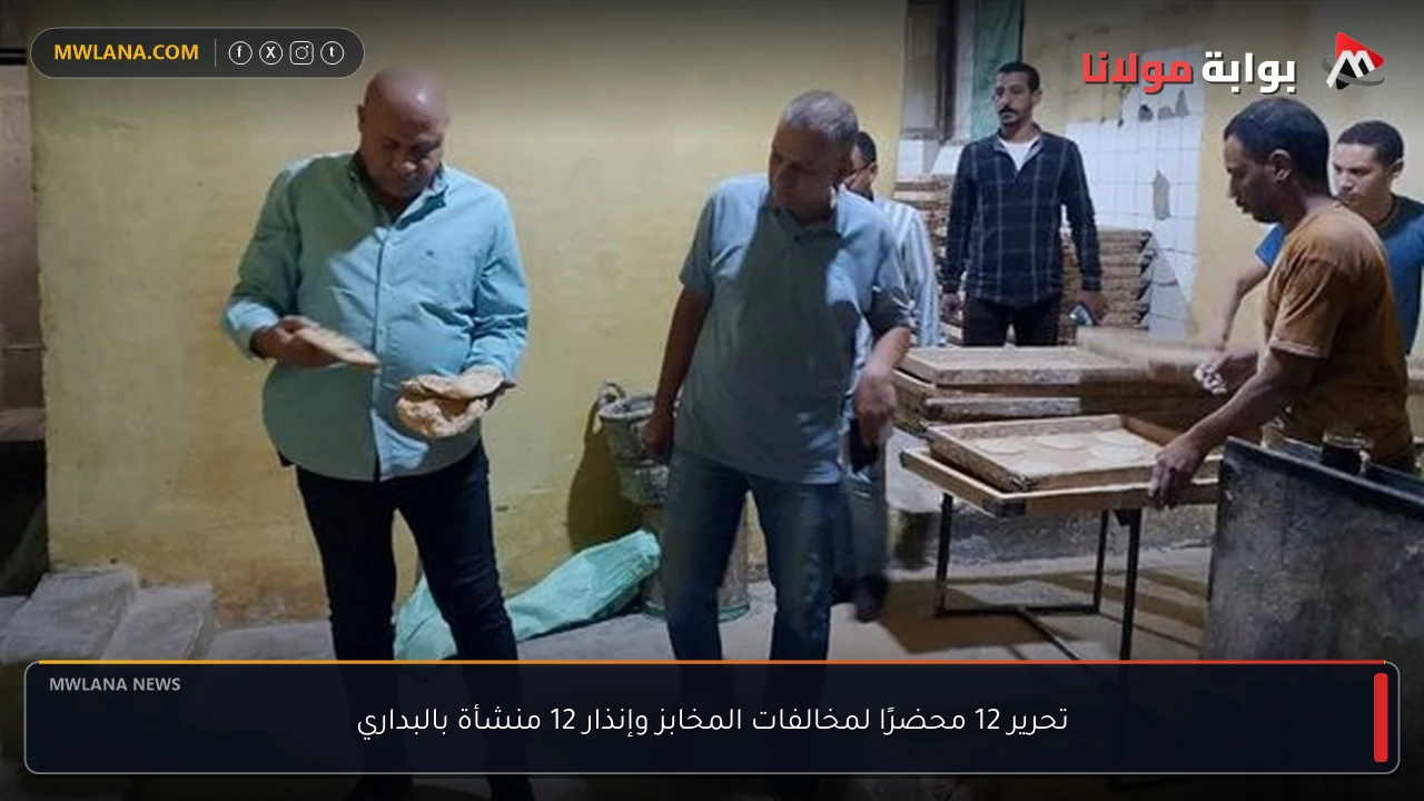 تحرير 12 محضرًا لمخالفات المخابز وإنذار 12 منشأة بالبداري