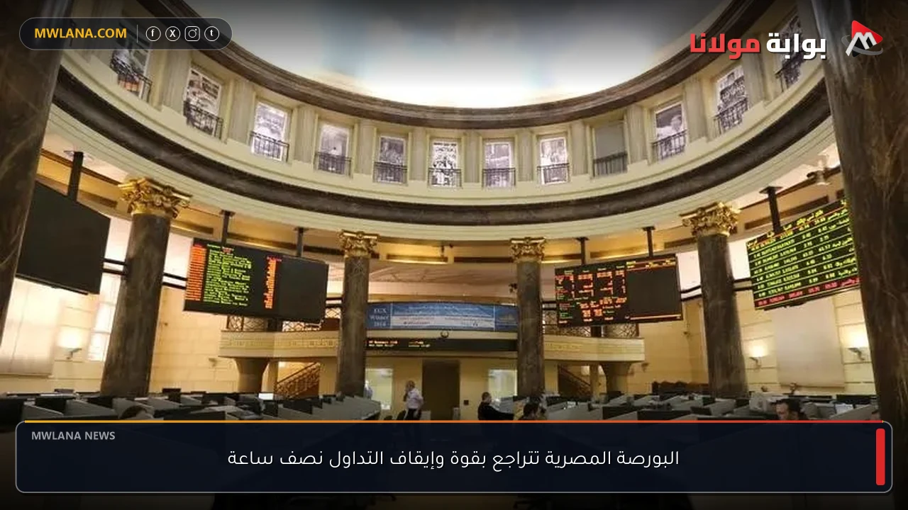 البورصة المصرية تتراجع بقوة وإيقاف التداول نصف ساعة