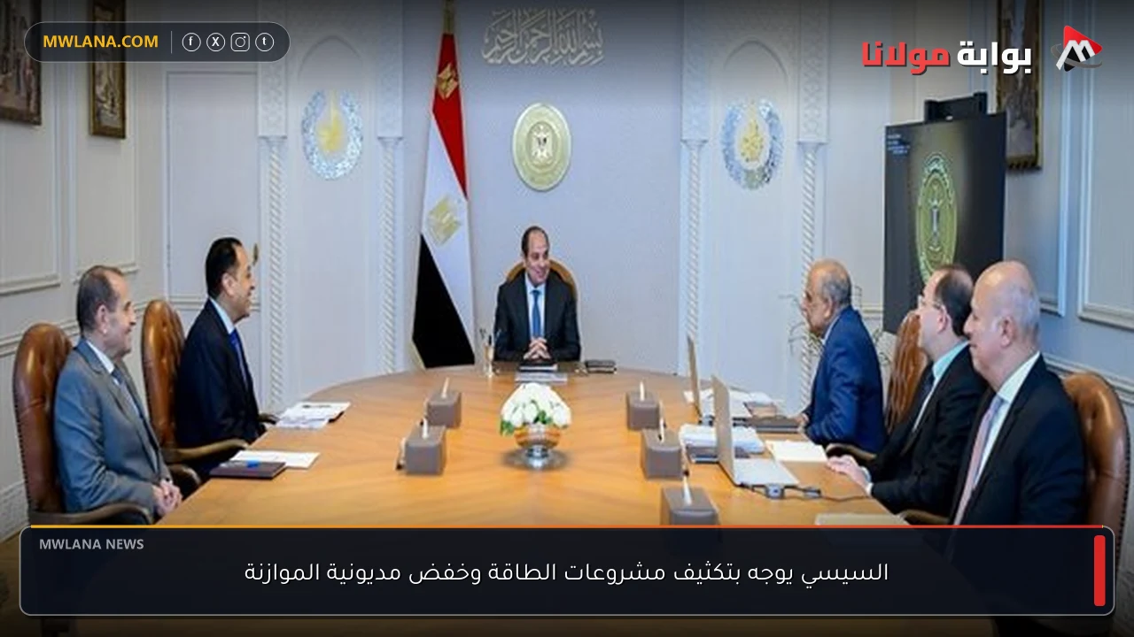 السيسي يوجه بتكثيف مشروعات الطاقة وخفض مديونية الموازنة