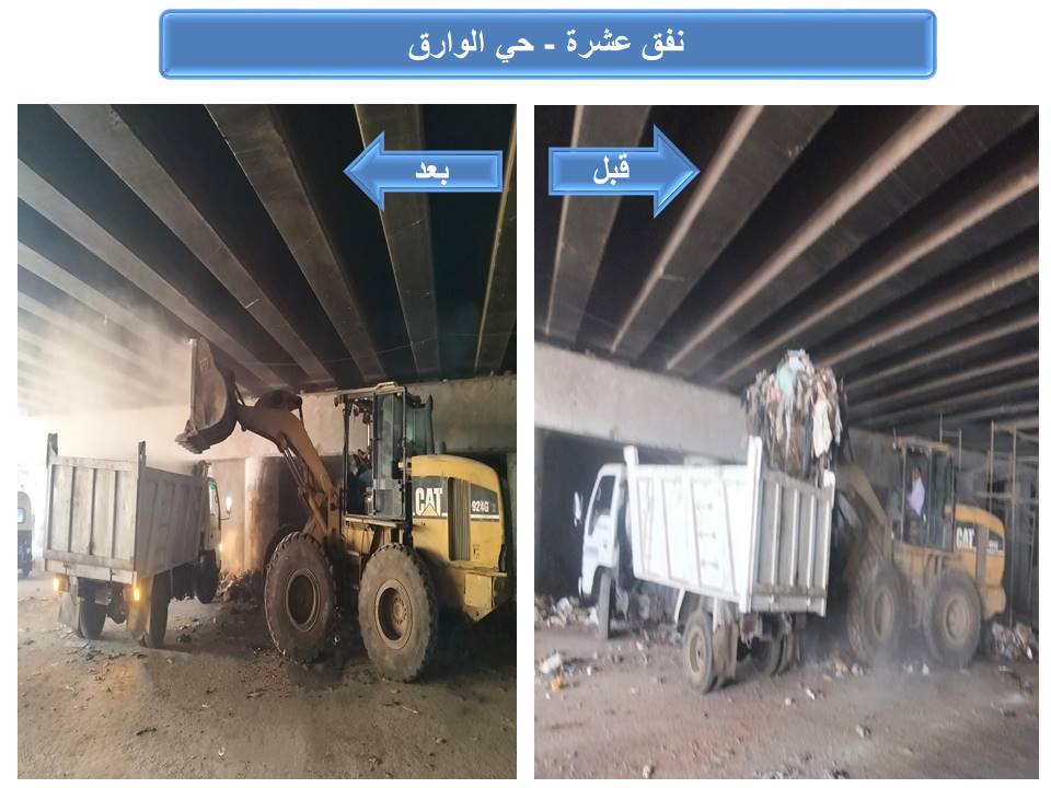  حملات مكثفة لرفع كفاءة النظافة بنطاق حي الوراق