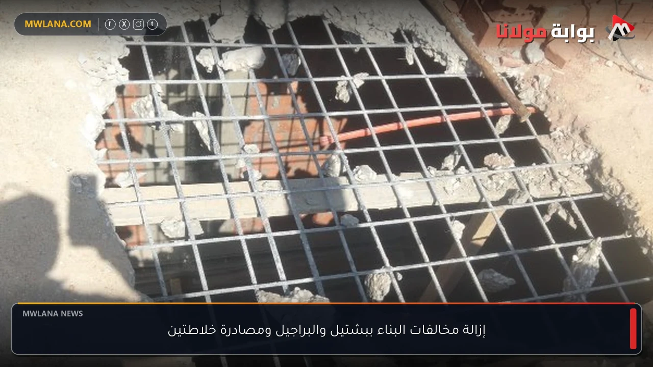 إزالة مخالفات البناء ببشتيل والبراجيل ومصادرة خلاطتين