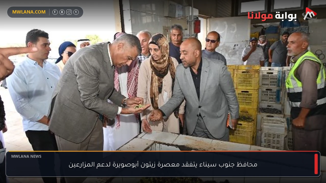 محافظ جنوب سيناء يتفقد معصرة زيتون أبوصويرة لدعم المزارعين