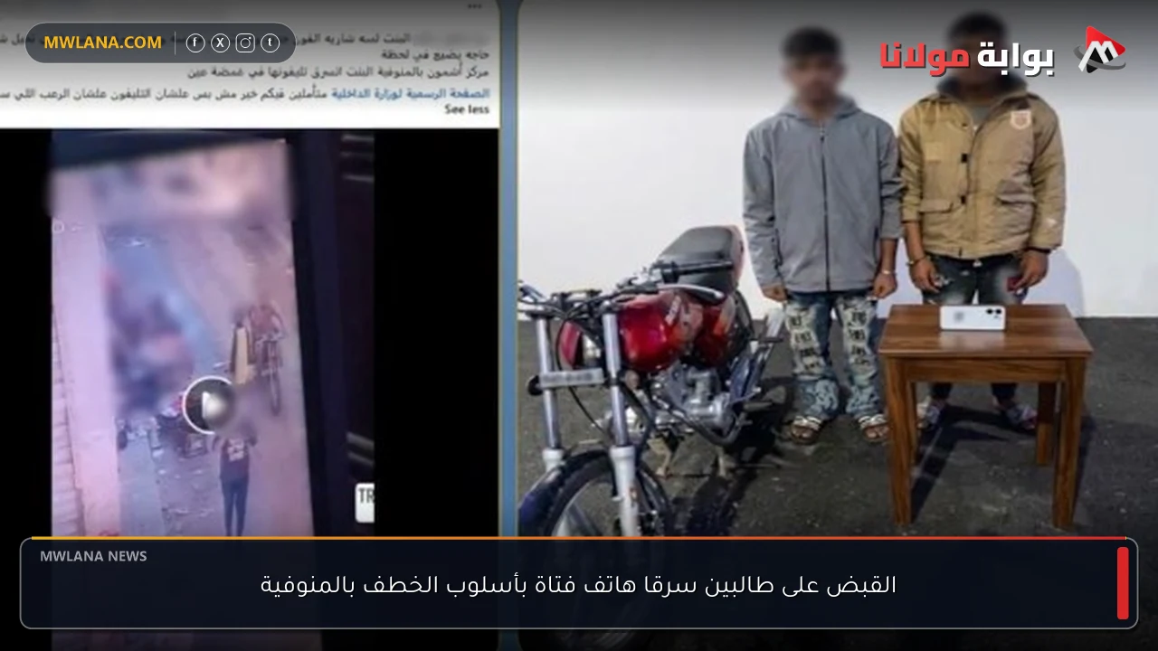 القبض على طالبين سرقا هاتف فتاة بأسلوب الخطف بالمنوفية
