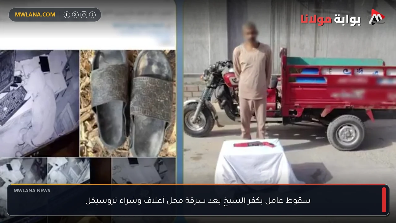 سقوط عامل بكفر الشيخ بعد سرقة محل أعلاف وشراء تروسيكل