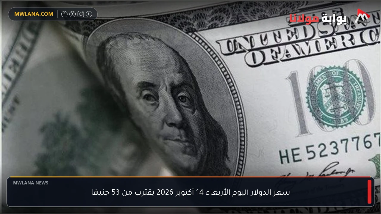 سعر الدولار اليوم الأربعاء 14 أكتوبر 2026 يقترب من 53 جنيهًا