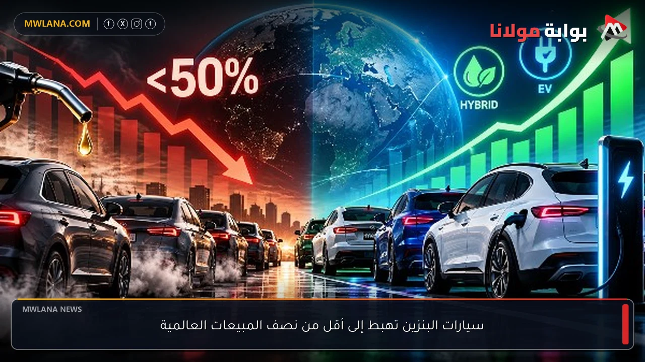 سيارات البنزين تهبط إلى أقل من نصف المبيعات العالمية