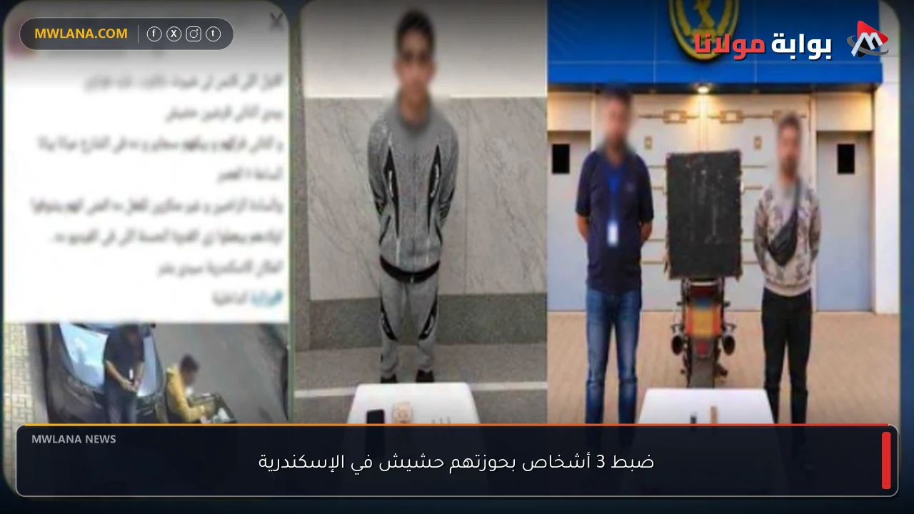 ضبط 3 أشخاص بحوزتهم حشيش في الإسكندرية